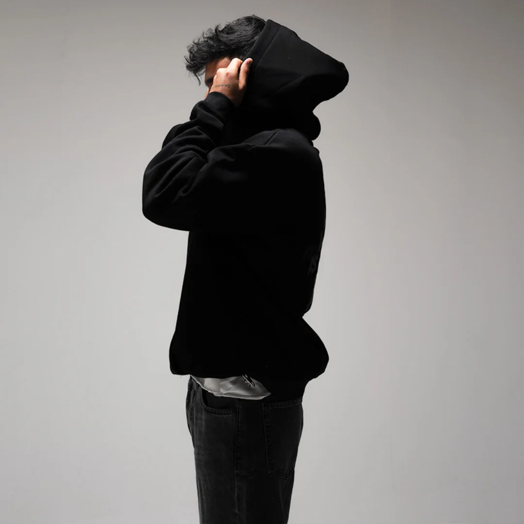 STATEMENT BLACK HOODIE — 8