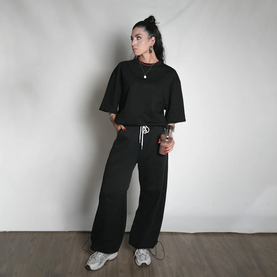 TYPOGRAPHY BLACK TEE — 1
